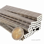 Aimants Néodyme cylindre D4 x 10 mm .Nickel-Cuivre-nickel. (Ni-Cu-Ni)