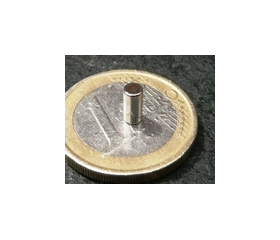 Aimants Néodyme cylindre D3 x 6 mm .Magnétisation Diamétrale . (Ni-Cu-Epoxy) Couleur Epoxy Noir