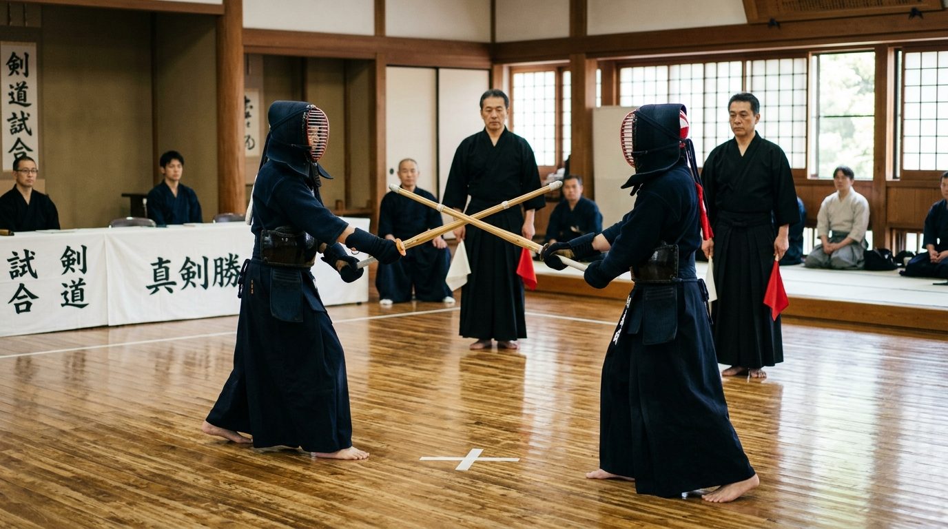 La compétition de Kendo : Règles, esprit du Shiai et quête du Ippon