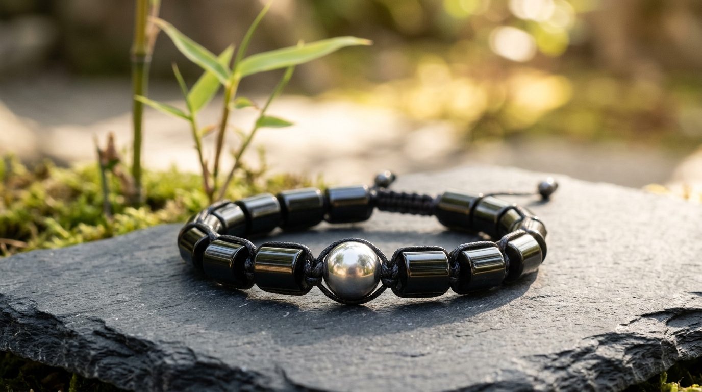 Bracelet magnétique Néodyme Black : force magnétique et élégance sobre