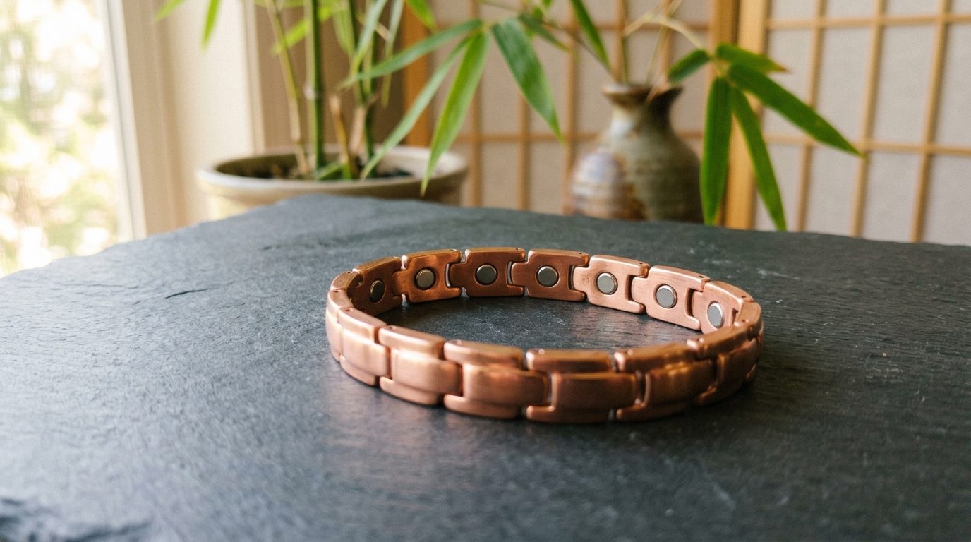 Bracelet en Cuivre Pur 99,9 % et 19 Aimants Néodyme : Synergie Minérale et Magnétique