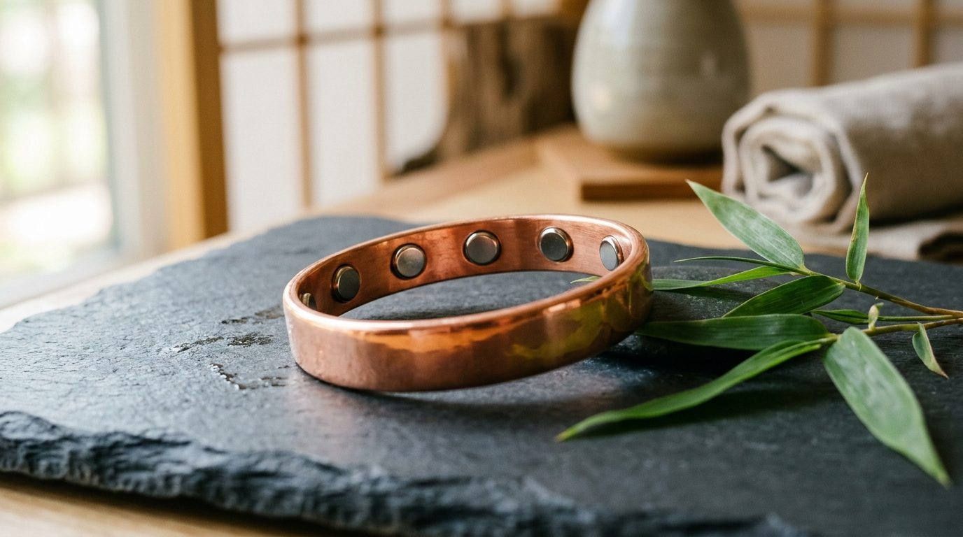 Bracelet en cuivre pur à 99,9 % et aimants néodyme : l’alliance du métal rouge et de l’énergie magnétique