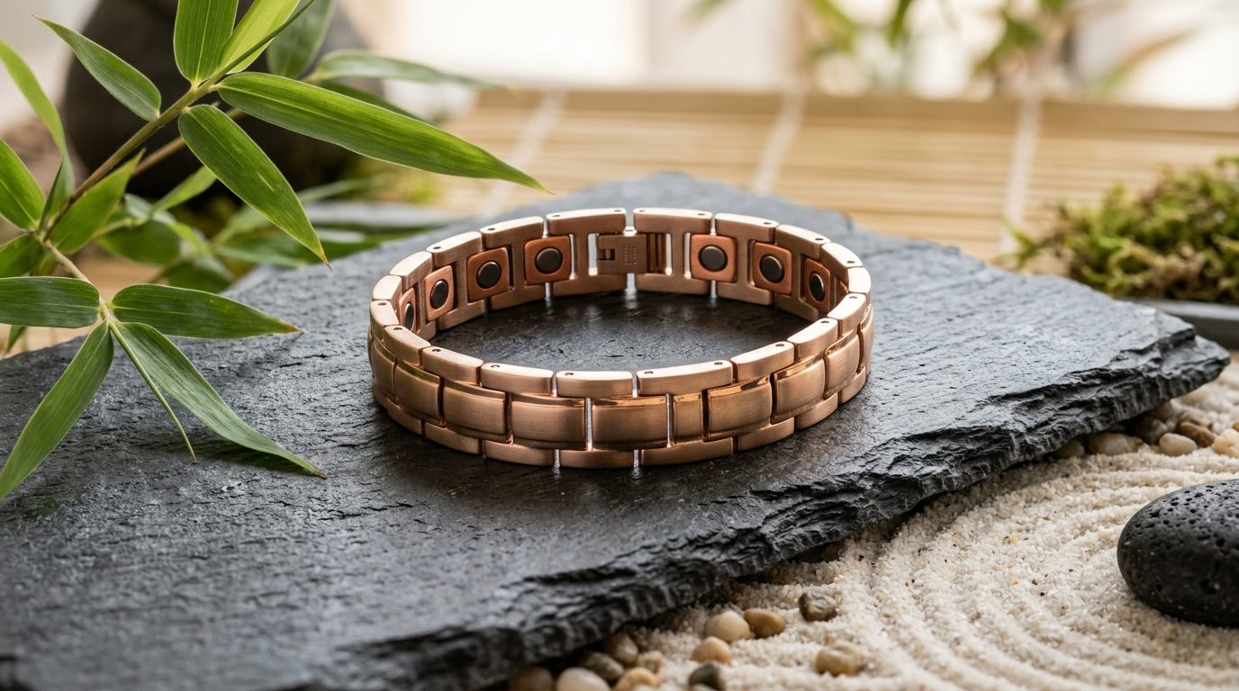 Bracelet Magnétique en Titane Or Rose : Harmonie et Énergie au Quotidien